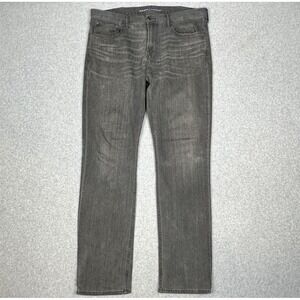 Old Navy Jeans Mens‎ 36x33 Slim Straight Black Wash Denim Stretch Whiskers Moto